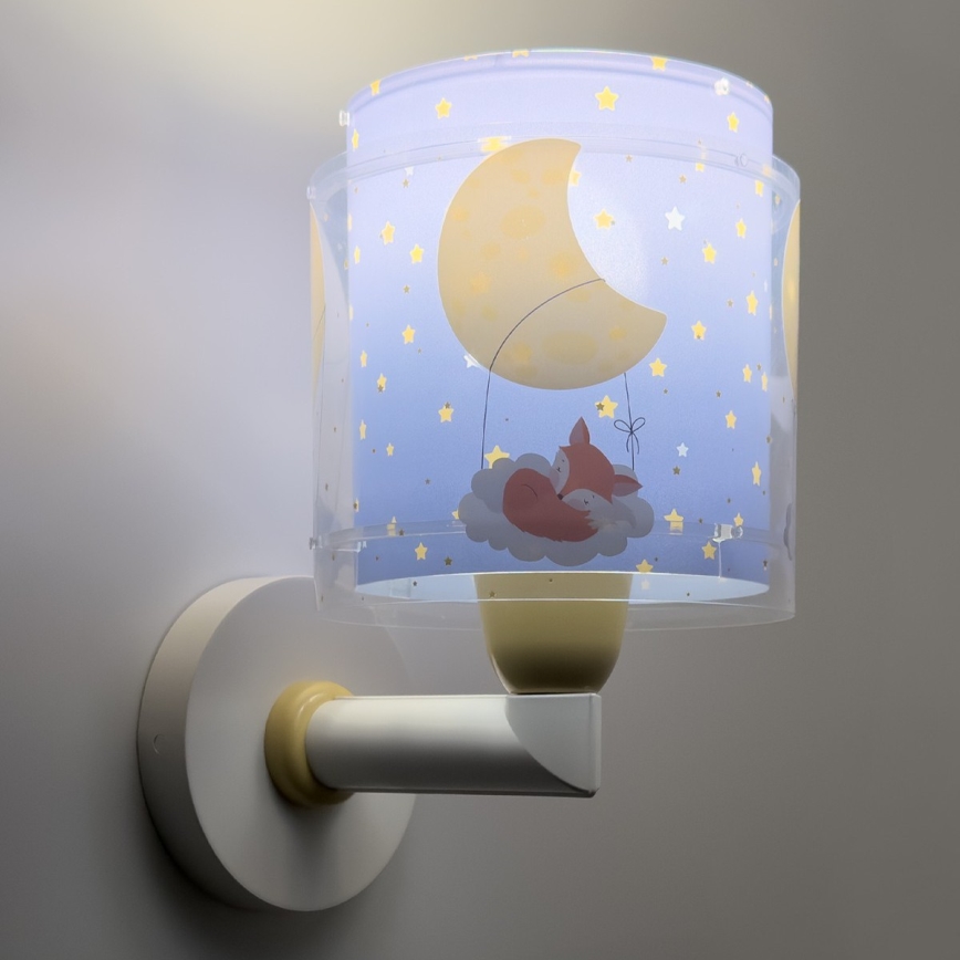 Dalber 76639 - Detská nástenná lampa MOON DREAMS 1xE27/15W/230V modrá