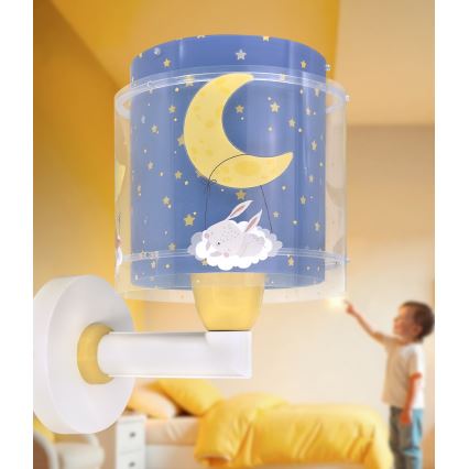 Dalber 76639 - Detská nástenná lampa MOON DREAMS 1xE27/15W/230V modrá