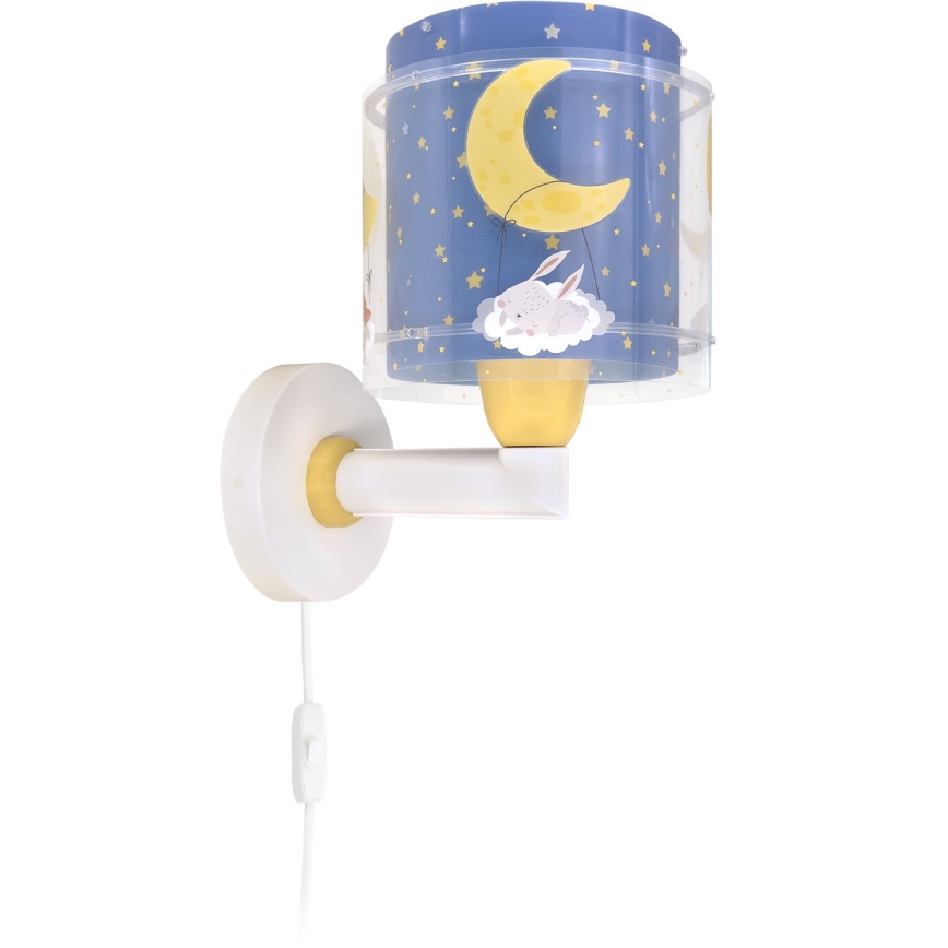 Dalber 76639 - Detská nástenná lampa MOON DREAMS 1xE27/15W/230V modrá