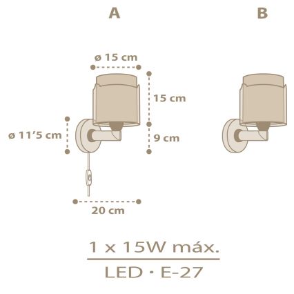 Dalber 76879 - Detské nástenné svietidlo BABY CHICK 1xE27/15W/230V