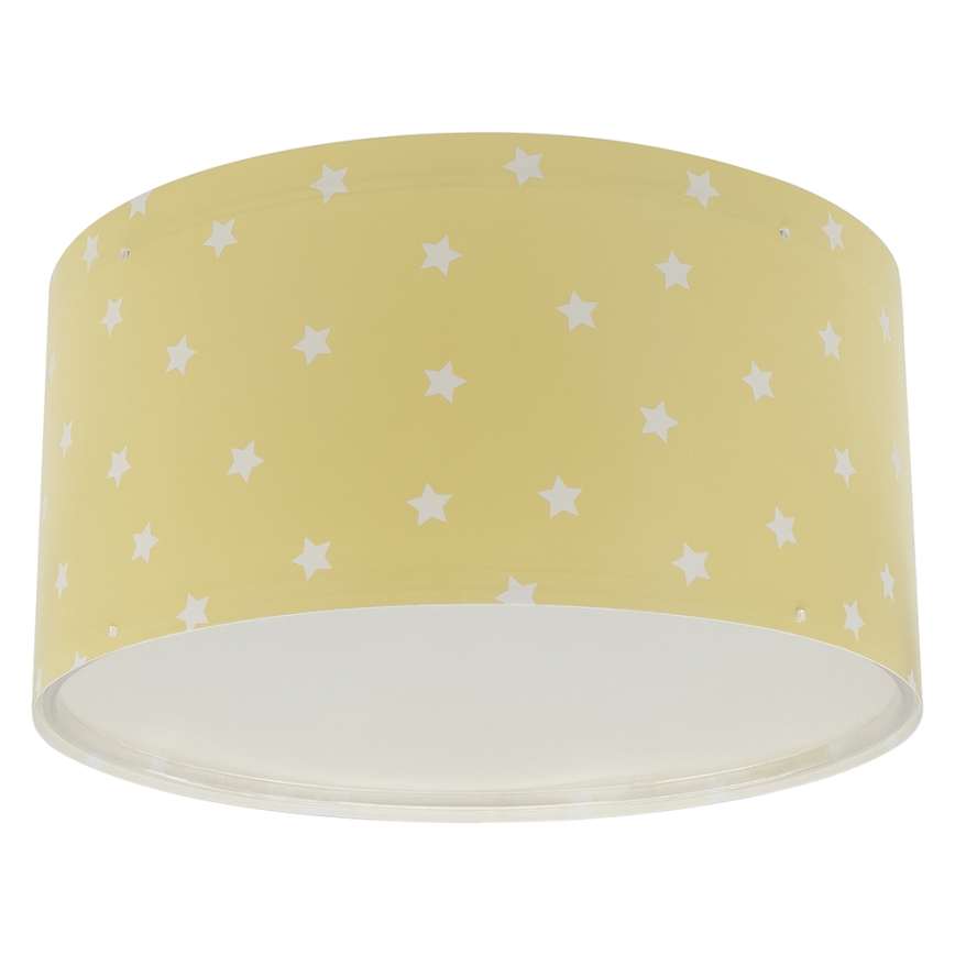 Dalber 82216A - Detské stropné svietidlo STAR LIGHT 2xE27/60W/230V žltá