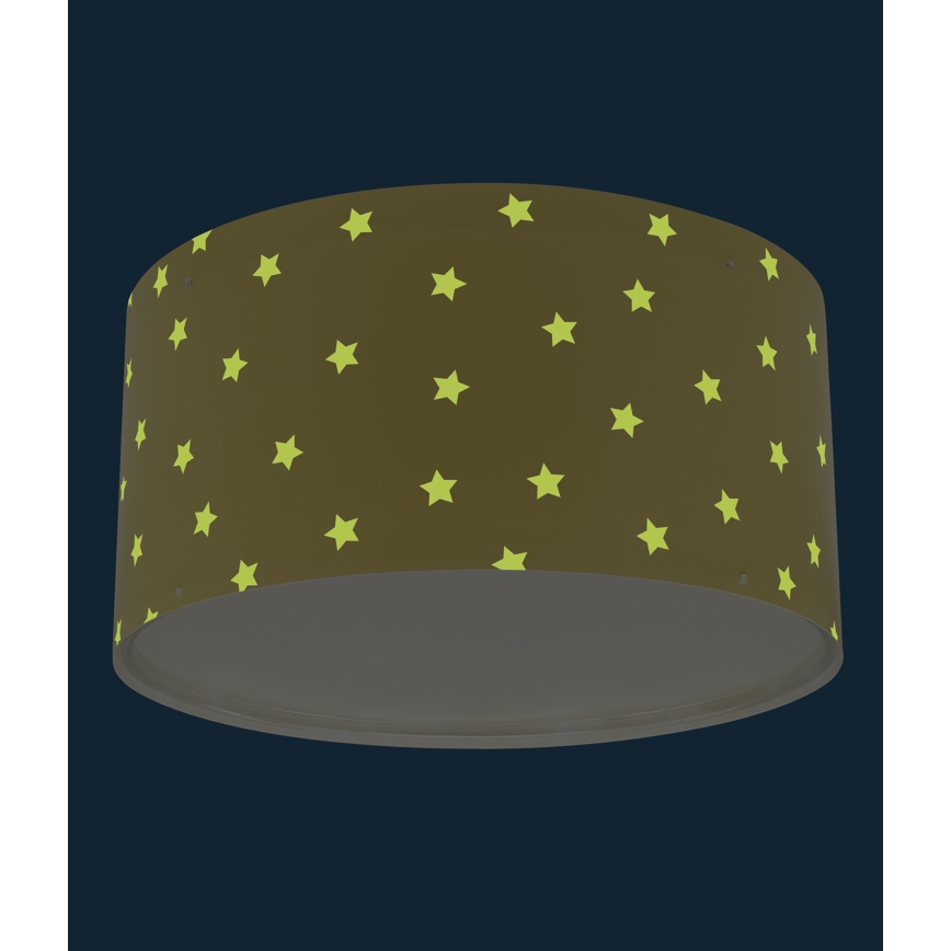 Dalber 82216A - Detské stropné svietidlo STAR LIGHT 2xE27/60W/230V žltá