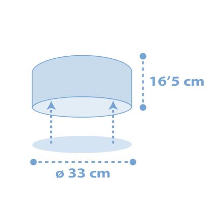 Dalber 82216T - Detské stropné svietidlo STAR LIGHT 2xE27/60W/230V modrá