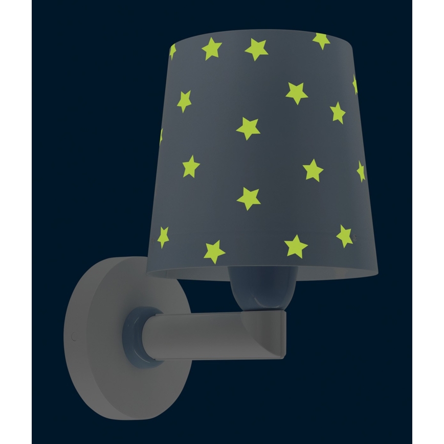 Dalber 82219T - Detské nástenné svietidlo STAR LIGHT 1xE27/60W/230V modrá