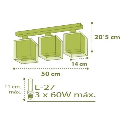 Dalber D-11673 - Detské stropné svietidlo MY SWEET HOME 3xE27/60W/230V