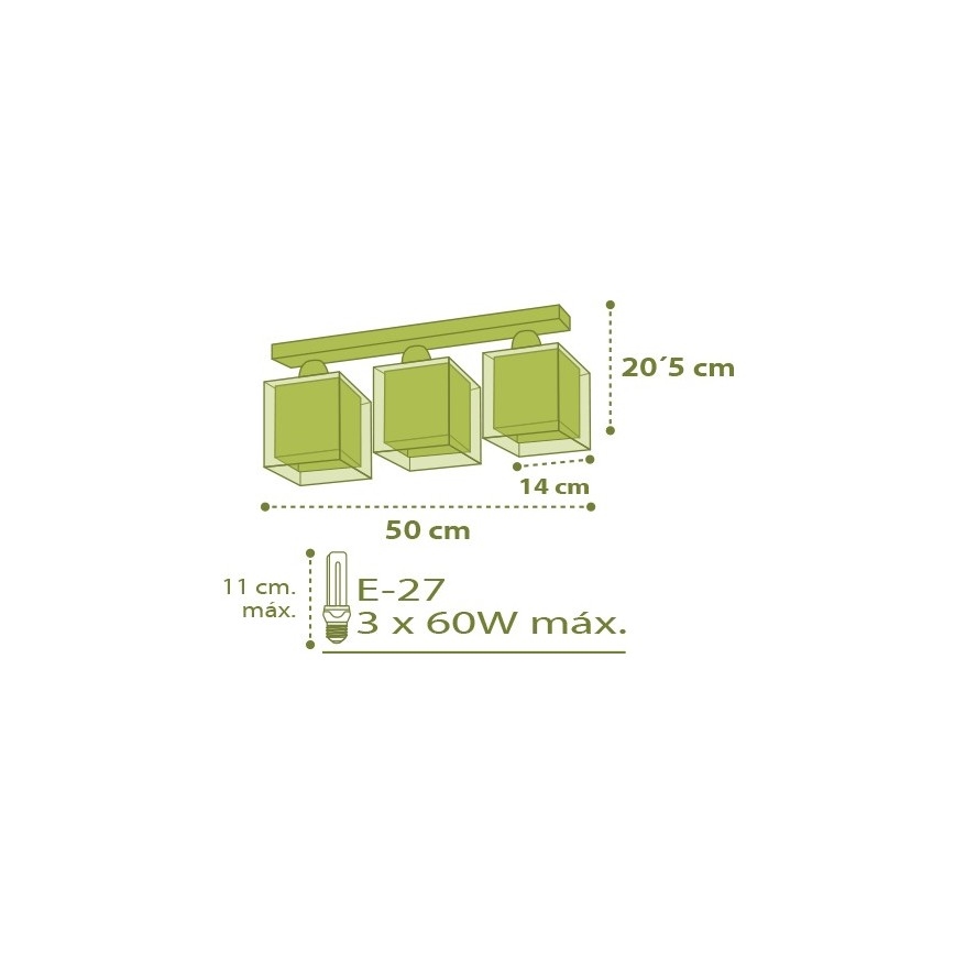 Dalber D-11673 - Detské stropné svietidlo MY SWEET HOME 3xE27/60W/230V