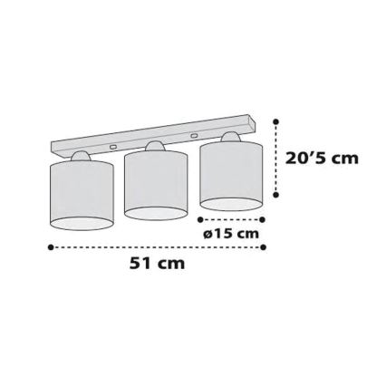 Dalber D-41413H - Detské stropné svietidlo CLOUDS 3xE27/60W/230V