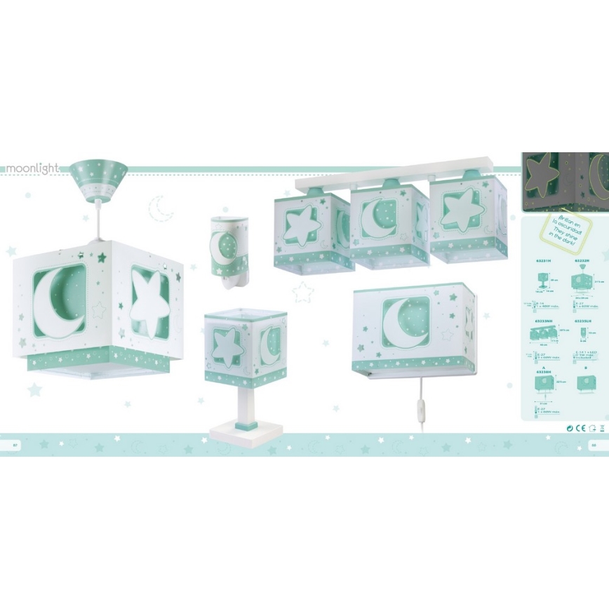 Dalber D-63231H - Detská lampička MOONLIGHT 1xE14/40W/230V
