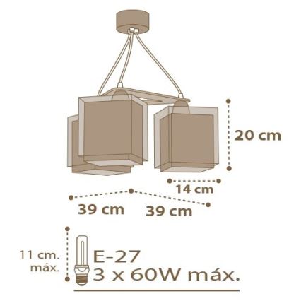 Dalber D-63394 - Detský luster GOOD NIGHT 3xE27/60W/230V