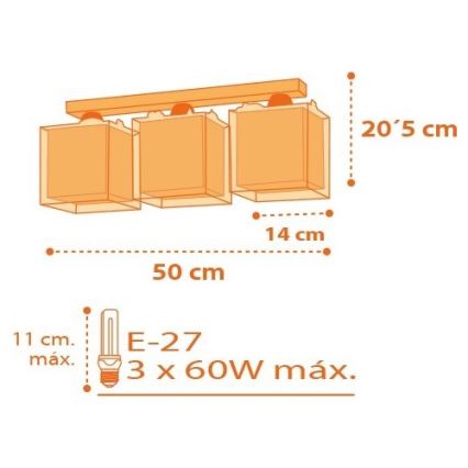 Dalber D-73453 - Detské stropné svietidlo DINOS 3xE27/60W/230V