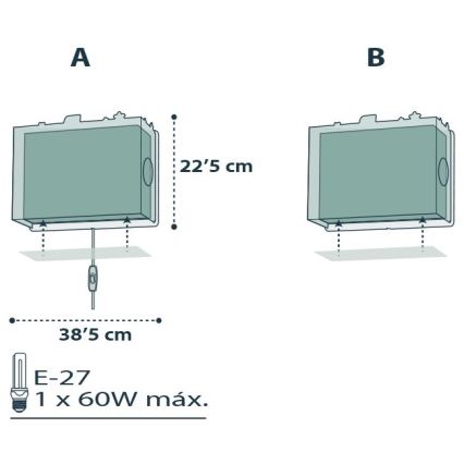 Dalber D-74558 - Detské nástenné svietidlo PIRATES 1xE27/60W/230V