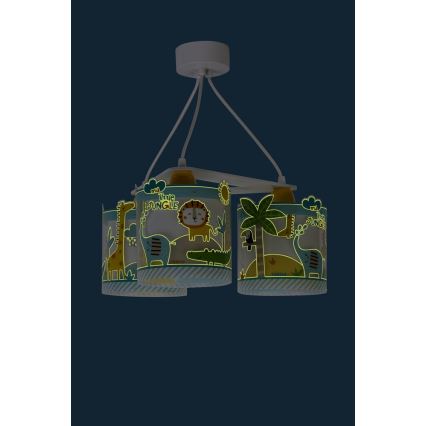 Dalber D-76114 - Detský luster JUNGLE 3xE27/60W/230V
