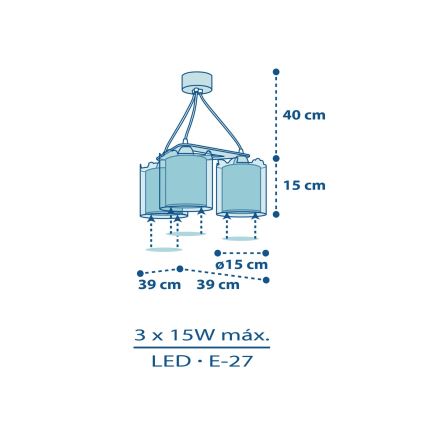 Dalber D-76114 - Detský luster MY LITTLE JUNGLE 3xE27/15W/230V