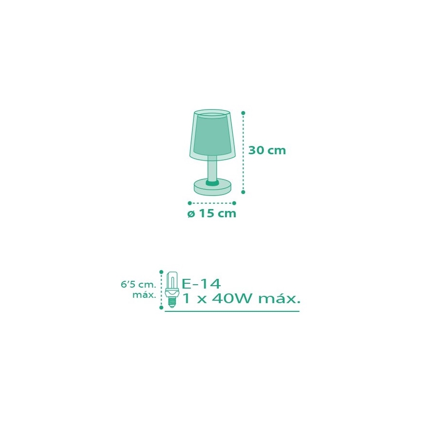 Dalber D-80221T - Detská lampička VICHY 1xE14/40W/230V