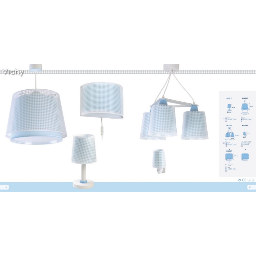 Dalber D-80221T - Detská lampička VICHY 1xE14/40W/230V
