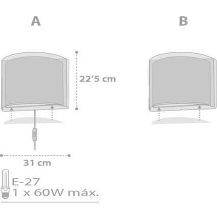 Dalber D-81218E - Detské nástenné svietidlo STARS 1xE27/60W/230V