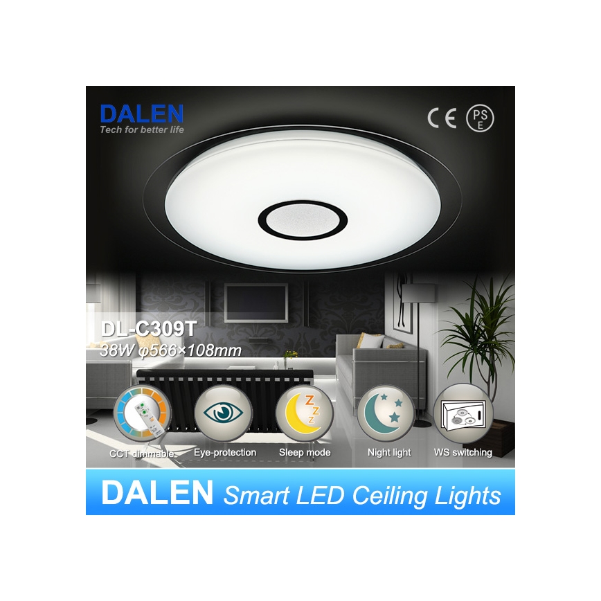 Dalen DL-C309T - LED stmievateľné stropné svietidlo CLASSIC LED/38W/230V