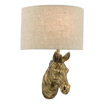 Där Lighting ABB0735 - Nástenná lampa ABBY 1xE14/40W/230V ľan/zlatá