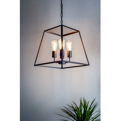 Där Lighting ACA8622 - Luster na reťazi ACADEMY 4xE27/60W/230V čierny