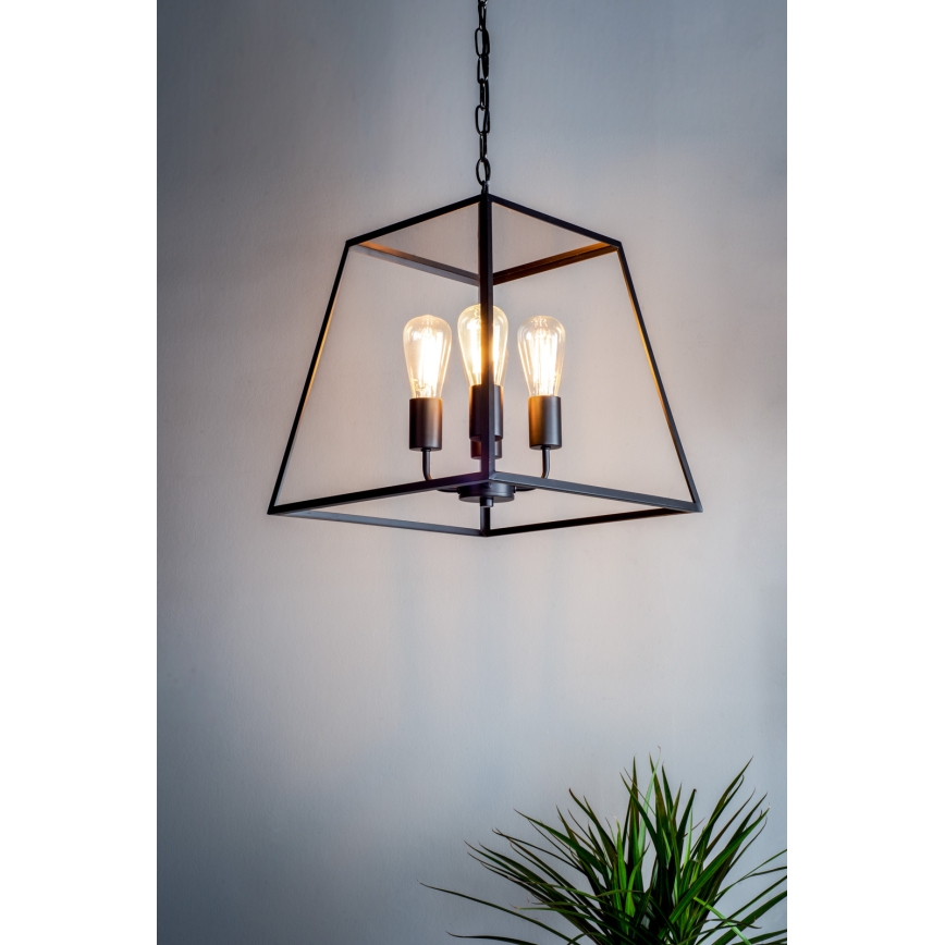 Där Lighting ACA8622 - Luster na reťazi ACADEMY 4xE27/60W/230V čierny