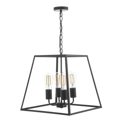 Där Lighting ACA8622 - Luster na reťazi ACADEMY 4xE27/60W/230V čierny