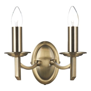 Där Lighting AMB0975 - Nástenné svietidlo AMBASSADOR 2xE14/40W/230V mosadz