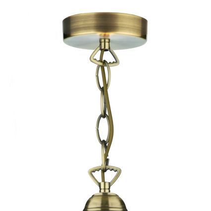 Där Lighting ARD866 - Luster na reťazi ARDECHE 1xE27/60W/230V mosadz/dymová hnedá