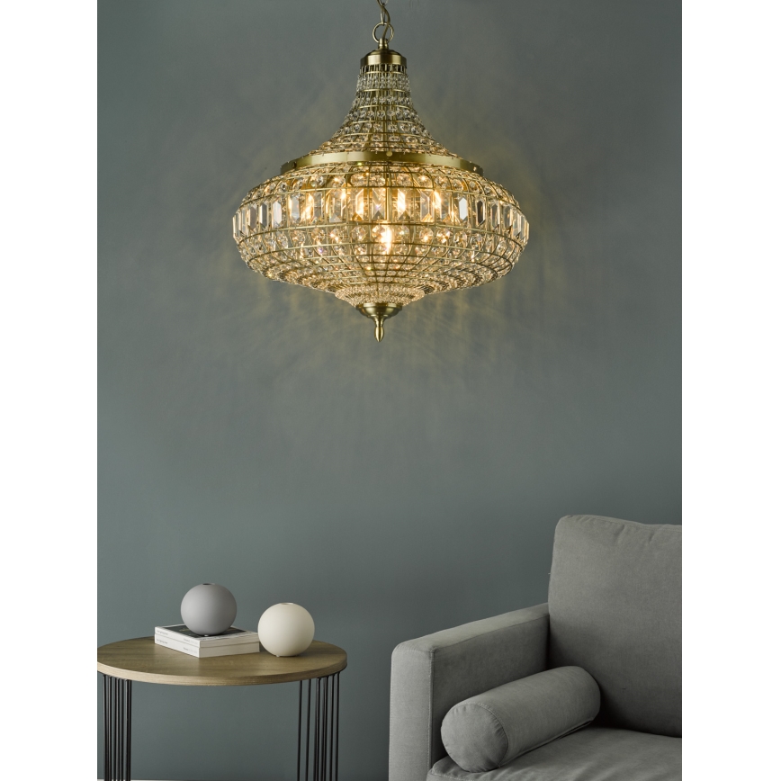 Där Lighting ASM0675 - Luster na reťazi ASMARA 6xE14/40W/230V mosadz
