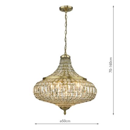 Där Lighting ASM0675 - Luster na reťazi ASMARA 6xE14/40W/230V mosadz