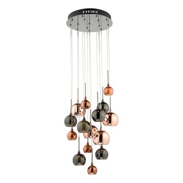 Där Lighting AUR1564 - Luster na lane AURELIA 15xG4/10W/230V čierna/medená
