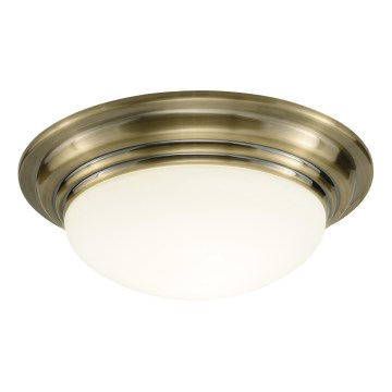 Där Lighting BAR5075 - Kúpeľňové stropné svietidlo BARCLAY 1xE27/60W/230V priemer 38 cm mosadz