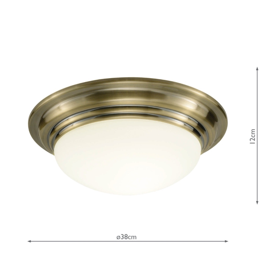 Där Lighting BAR5075 - Kúpeľňové stropné svietidlo BARCLAY 1xE27/60W/230V priemer 38 cm mosadz