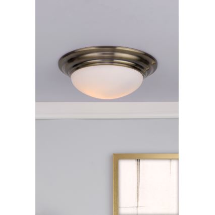 Där Lighting BAR5275 - Kúpeľňové stropné svietidlo BARCLAY 1xE27/60W/230V priemer 31 cm mosadz