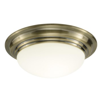 Där Lighting BAR5275 - Kúpeľňové stropné svietidlo BARCLAY 1xE27/60W/230V priemer 31 cm mosadz
