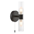 Där Lighting BOL0922 - Kúpeľňové nástenné svietidlo BOLTON 2xG9/5W/230V IP44 čierne