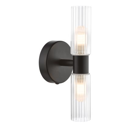 Där Lighting BOL0922 - Kúpeľňové nástenné svietidlo BOLTON 2xG9/5W/230V IP44 čierne