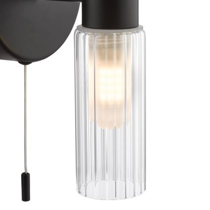 Där Lighting BOL0922 - Kúpeľňové nástenné svietidlo BOLTON 2xG9/5W/230V IP44 čierne