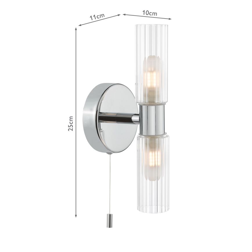 Där Lighting BOL0950 - Kúpeľňové nástenné svietidlo BOLTON 2xG9/5W/230V IP44 lesklý chróm