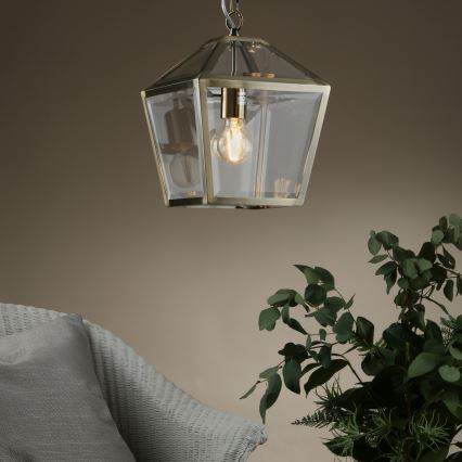 Där Lighting CHU0175 - Luster na reťazi CHURCHILL 1xE27/60W/230V mosadz