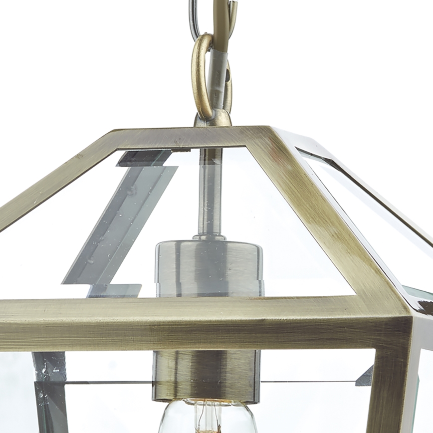 Där Lighting CHU0175 - Luster na reťazi CHURCHILL 1xE27/60W/230V mosadz