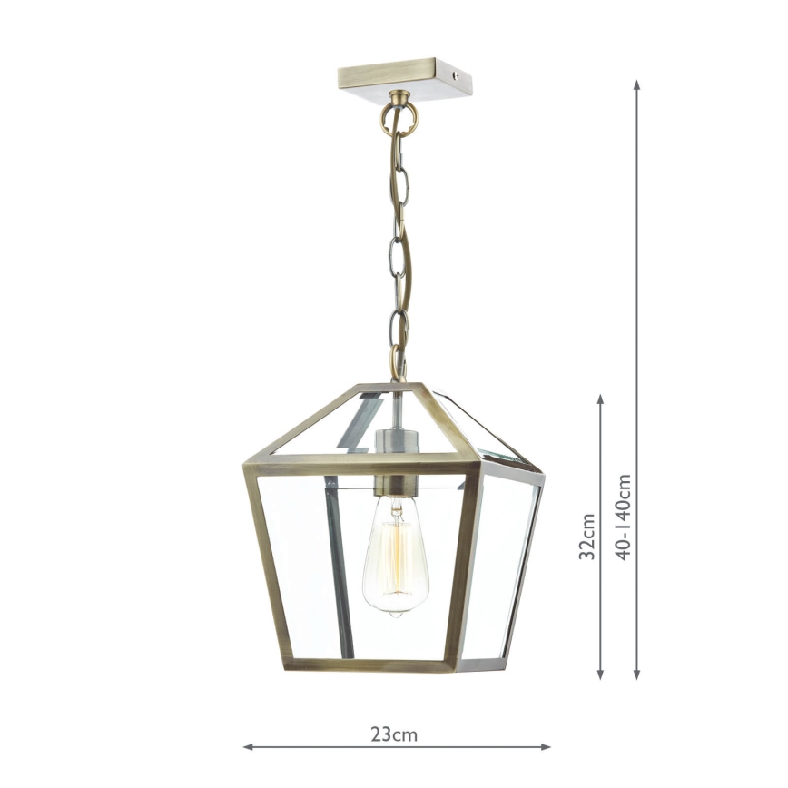 Där Lighting CHU0175 - Luster na reťazi CHURCHILL 1xE27/60W/230V mosadz