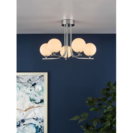 Där Lighting CRA5450-02 - Luster na tyči CRADLE 5xG9/25W/230V lesklý chróm