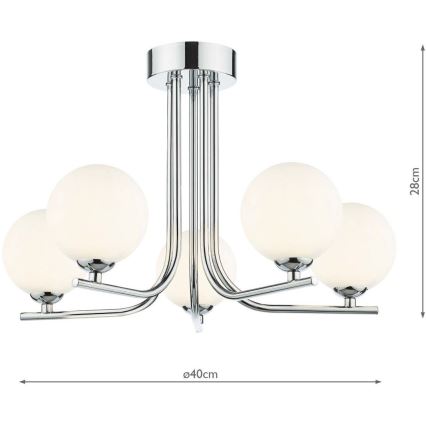 Där Lighting CRA5450-02 - Luster na tyči CRADLE 5xG9/25W/230V lesklý chróm