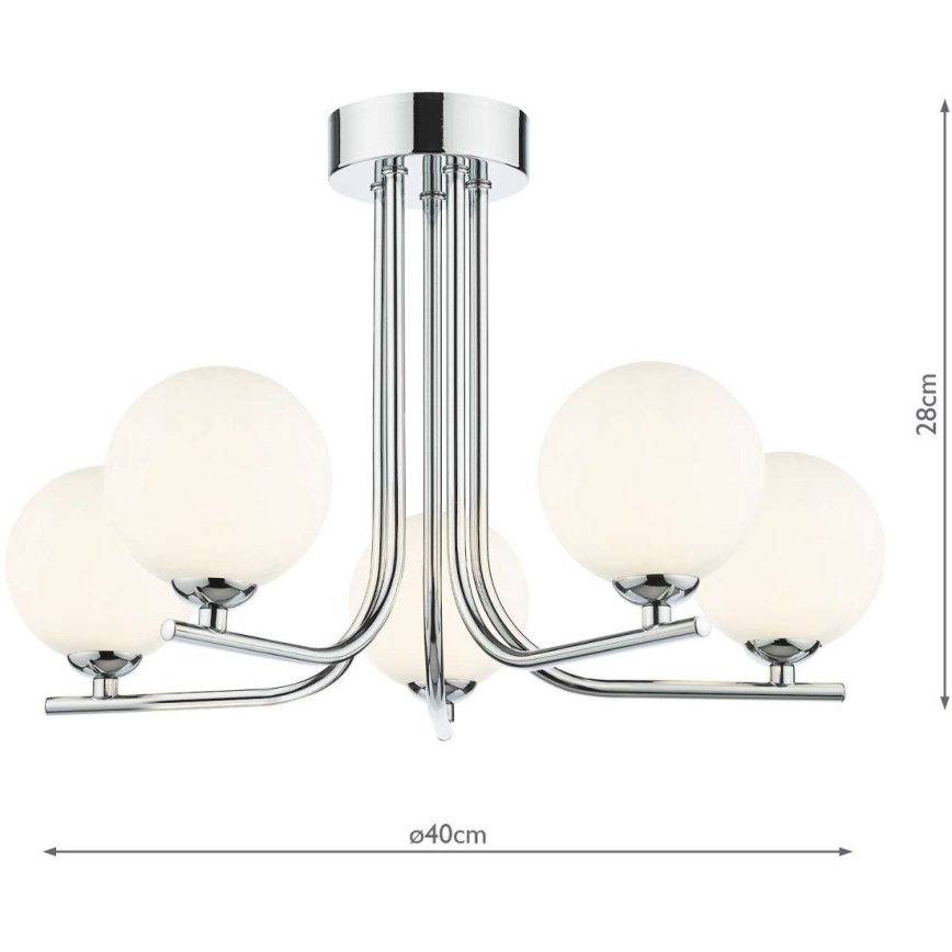 Där Lighting CRA5450-02 - Luster na tyči CRADLE 5xG9/25W/230V lesklý chróm