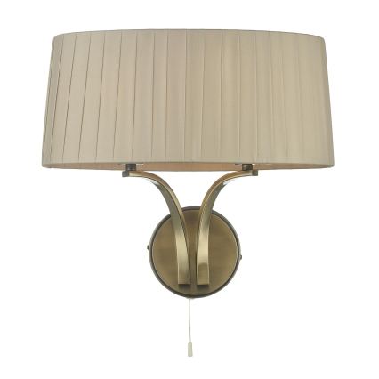 Där Lighting CRI0929 - Nástenné svietidlo CRISTIN 2xE14/40W/230V mosadz/taupe