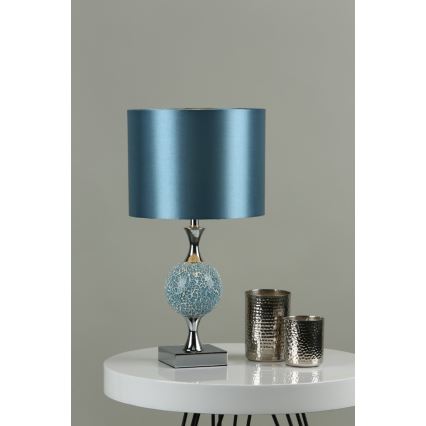 Där Lighting ELS4223 - Stolná lampa ELSA 1xE27/40W/230V modrá/lesklý chróm