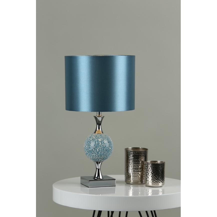 Där Lighting ELS4223 - Stolná lampa ELSA 1xE27/40W/230V modrá/lesklý chróm