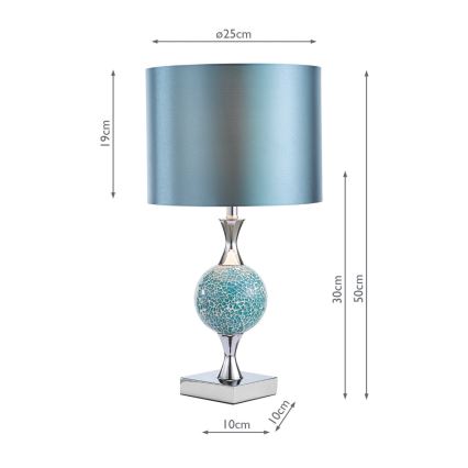 Där Lighting ELS4223 - Stolná lampa ELSA 1xE27/40W/230V modrá/lesklý chróm