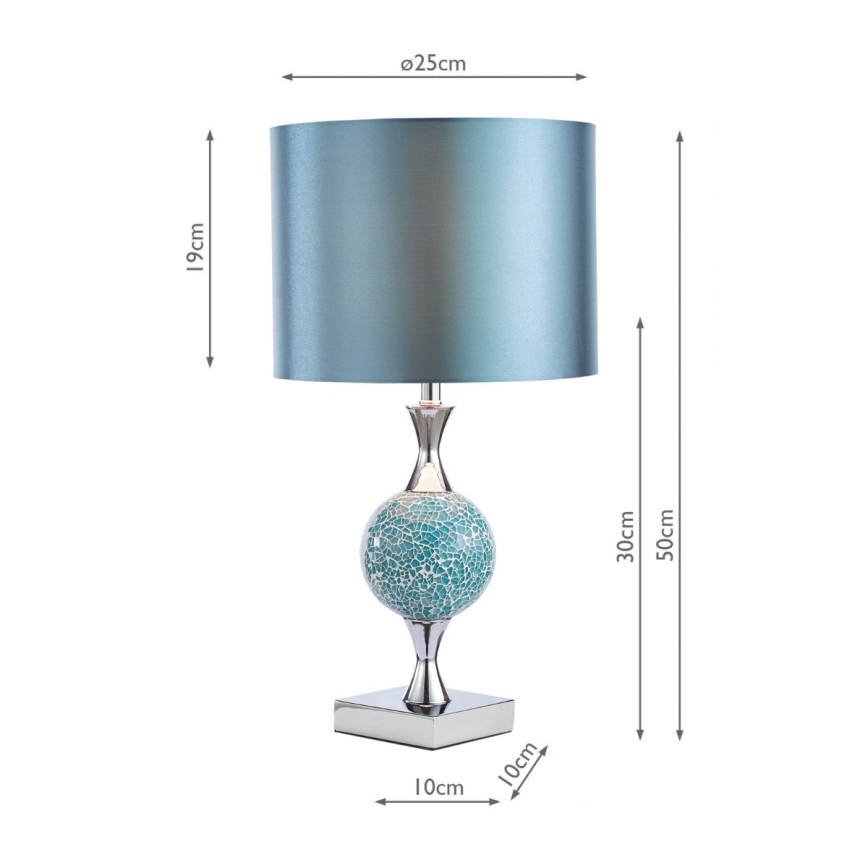 Där Lighting ELS4223 - Stolná lampa ELSA 1xE27/40W/230V modrá/lesklý chróm
