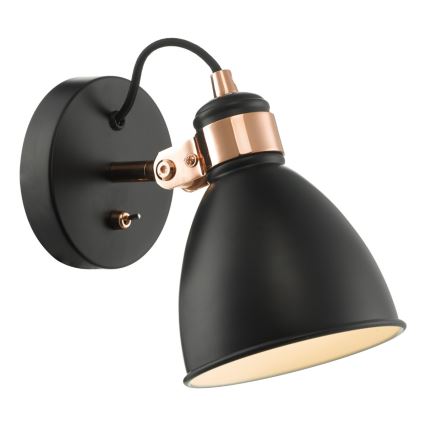 Där Lighting FRE0722 - Nástenné bodové svietidlo FREDERICK 1xE14/40W/230V čierne